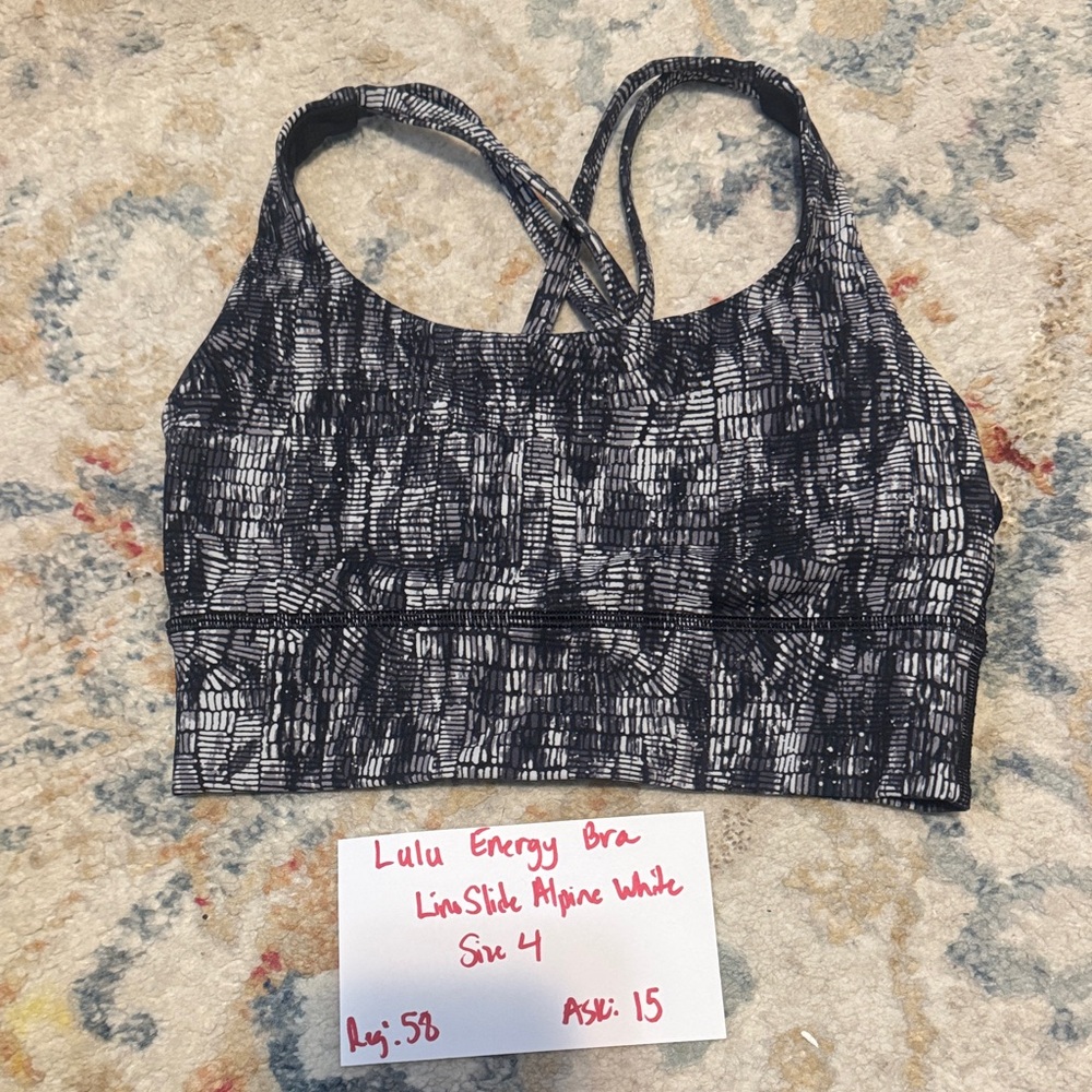 lululemon athletica Energy Bra - Black and White Pattern